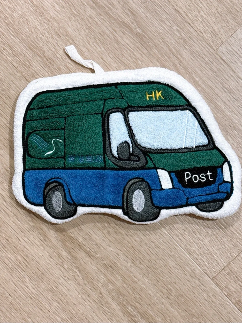HK Green & Blue Post Van hand towel